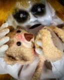 Horror-Shop Dekofigur Teddybear Killing Sally Soundaktiviert Schwarz/Weiß Bild 3