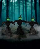 Horror-Shop Halloween Hexen 3er-Set mit grüner Beleuchtung Bild 1