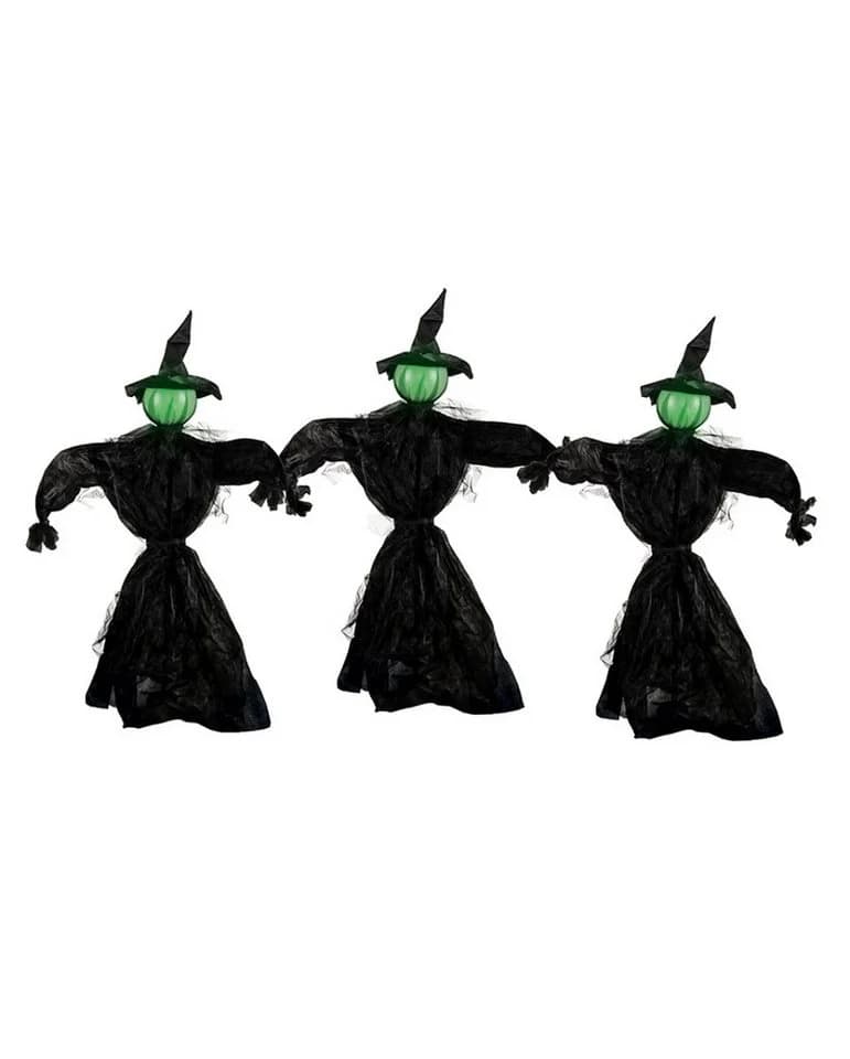 Horror-Shop Halloween Hexen 3er-Set mit grüner Beleuchtung - Bild 2