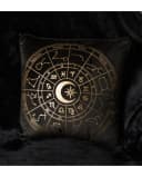 Horror-Shop Dekokissen Astrology Wheel Schwarz Gold mit Quasten Bild 1