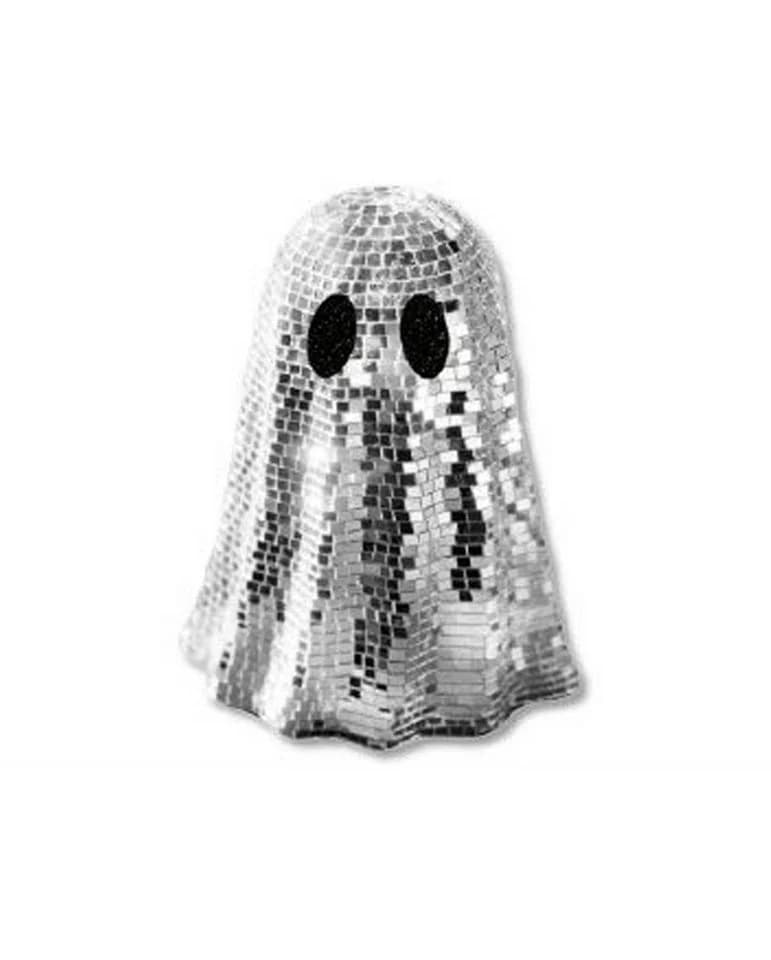 Horror-Shop Dekoobjekt Disco Spiegel Geist Figur Halloween Silber Schwarz