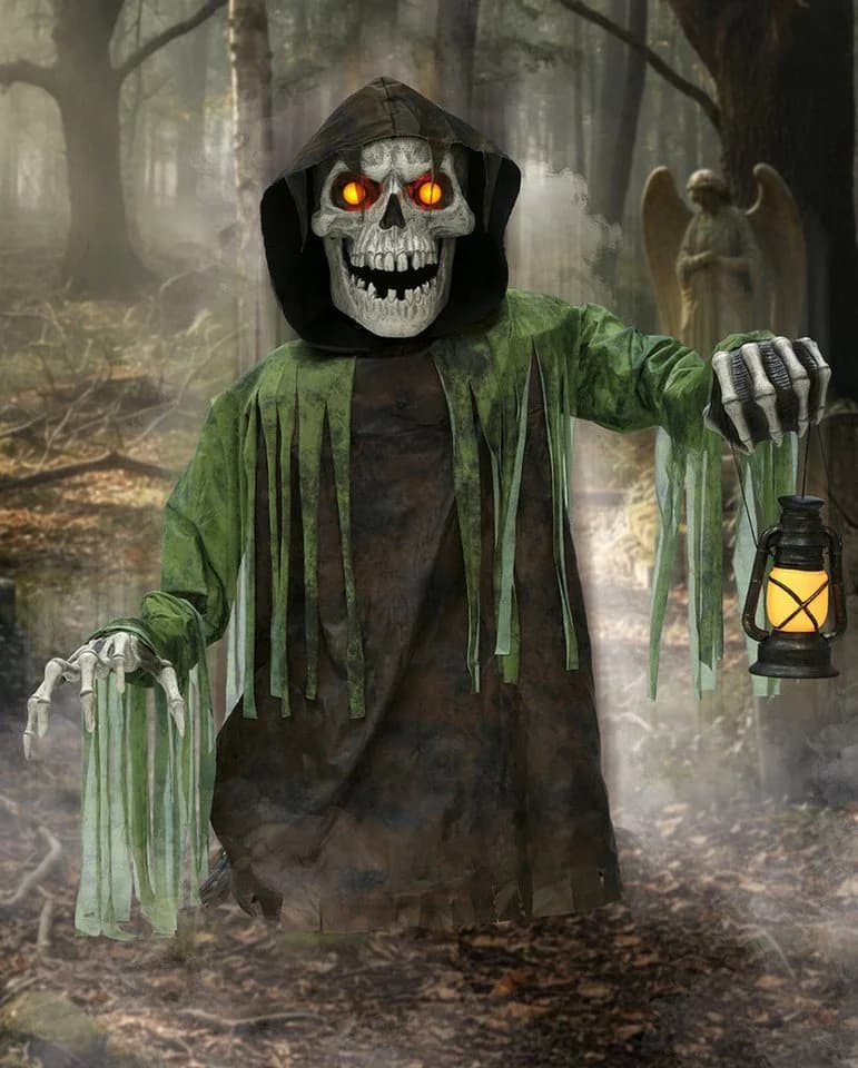 Horror-Shop Halloween Skelett Animatronic Groundbreaker Beige/Braun/Grün