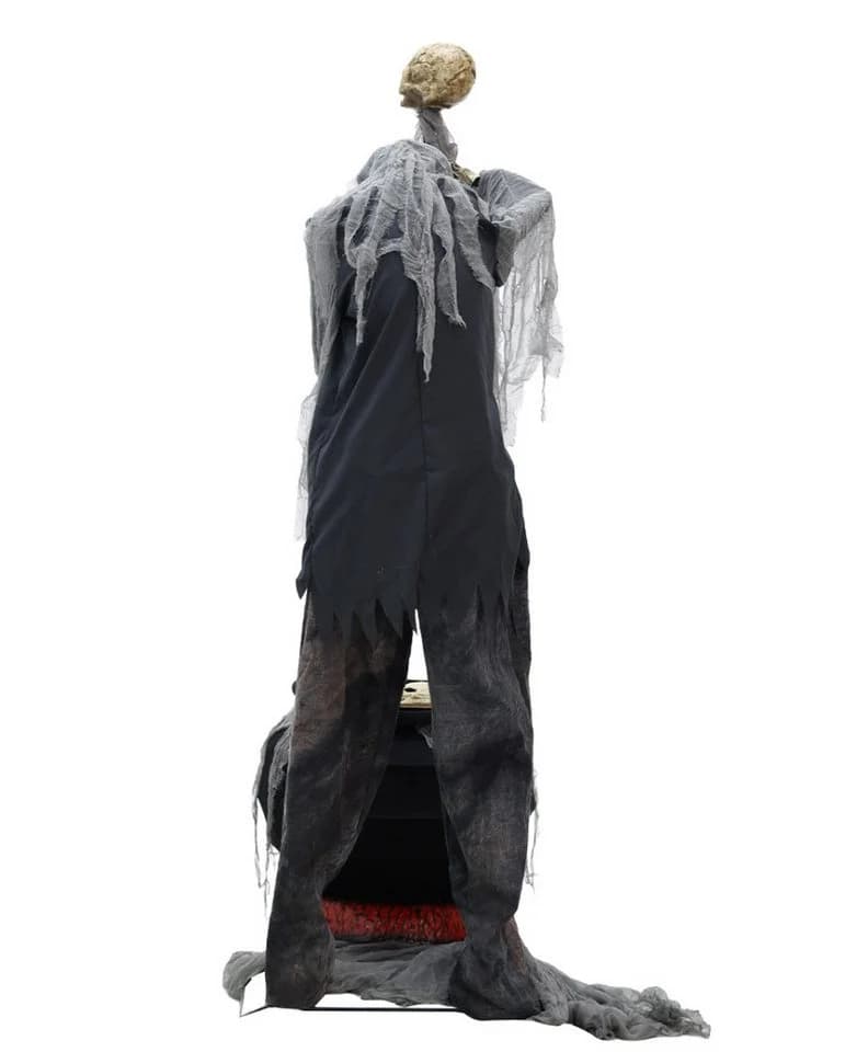 Horror-Shop Animatronic Skelett Warlock mit Kessel Schwarz/Grau/Beige/Rot - Bild 4