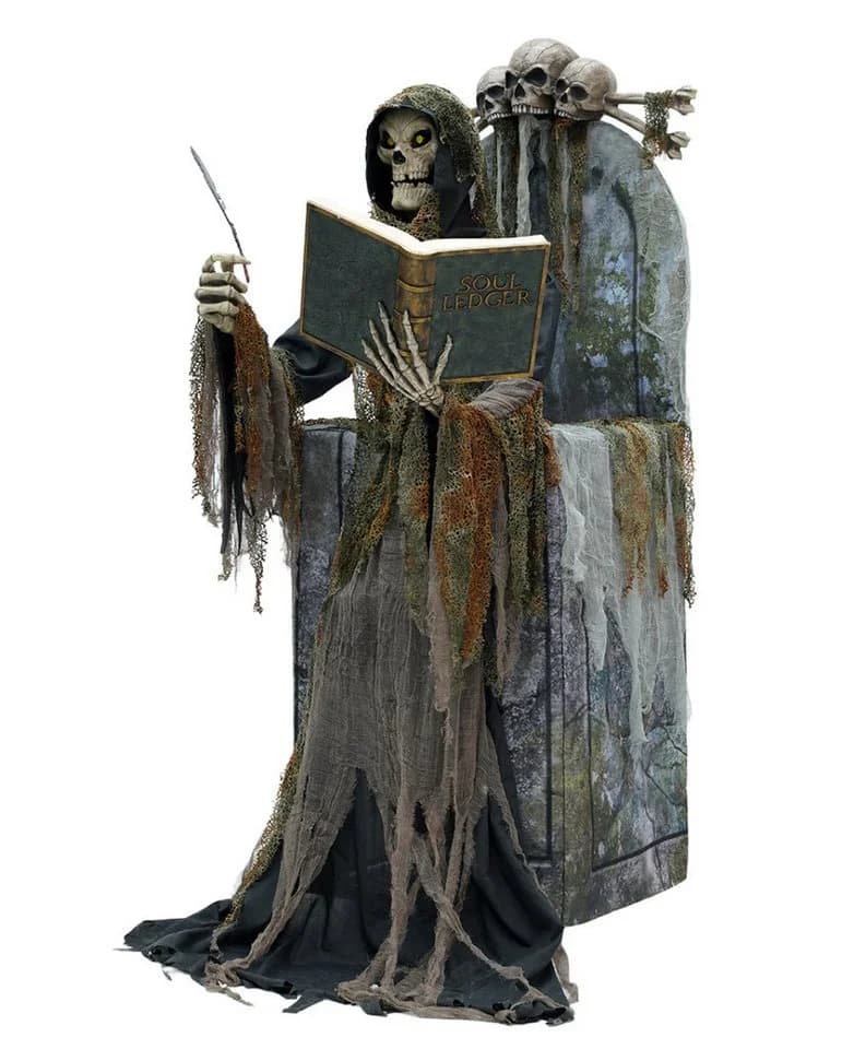 Horror-Shop Gruesome Soul Collector Animatronic 213cm Grau/Schwarz - Bild 4