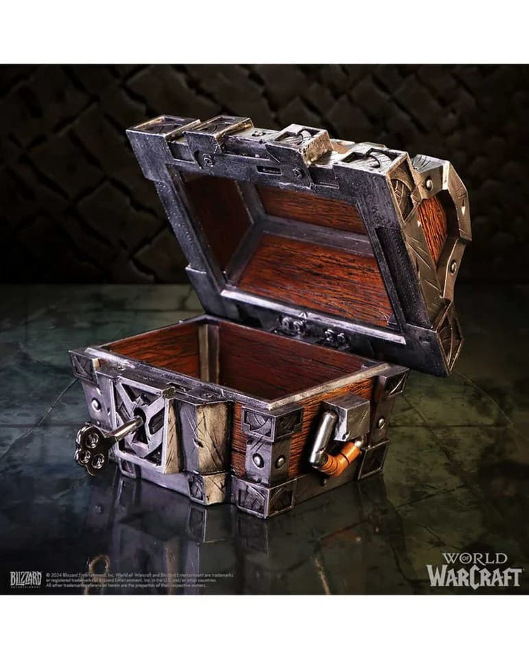 Horror-Shop World of Warcraft Silbergebundene Schatzkiste Dekofigur