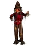 Horror-Shop Halloween Animatronic Kürbis-Vogelscheuche 198cm Bild 2