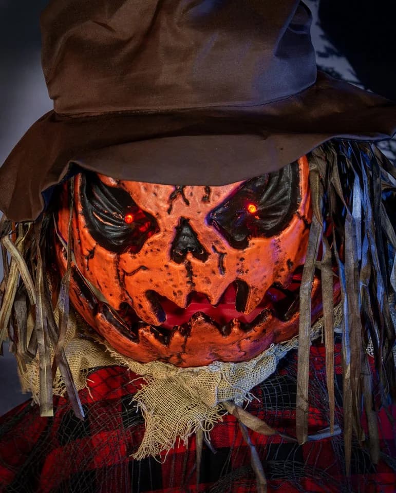 Horror-Shop Halloween Animatronic Kürbis-Vogelscheuche 198cm - Bild 3