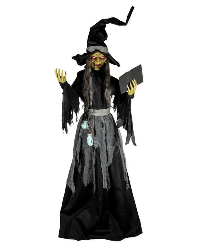 Horror-Shop Belladonna Halloween Animatronic Hexe 198cm Sprechend