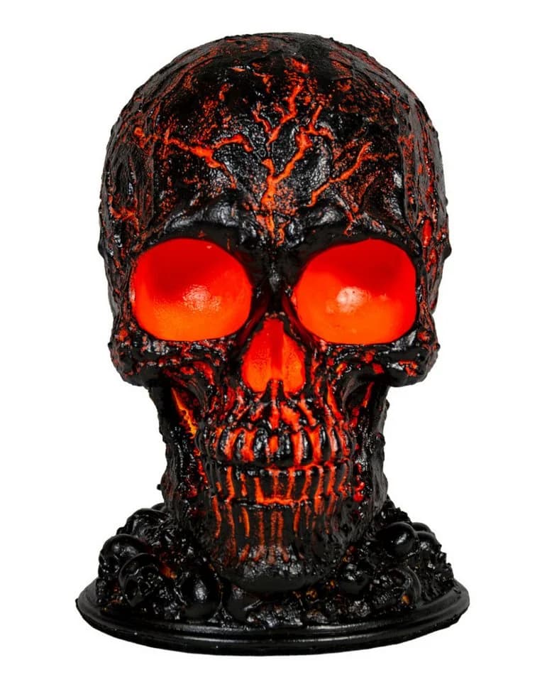 Horror-Shop Totenkopf Lampe Lava Effekt Schwarz Orange USB - Bild 3