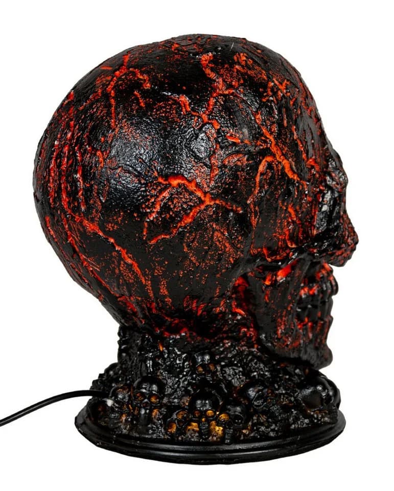 Horror-Shop Totenkopf Lampe Lava Effekt Schwarz Orange USB - Bild 4