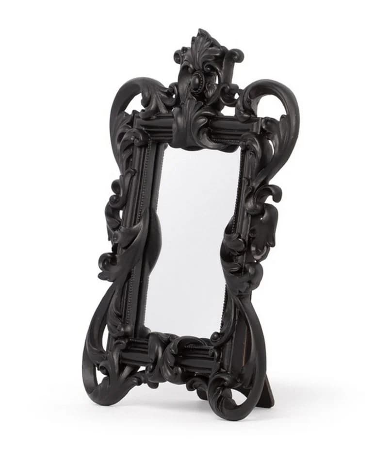 Horror-Shop Gothic Barock Spiegel Schwarz Deko