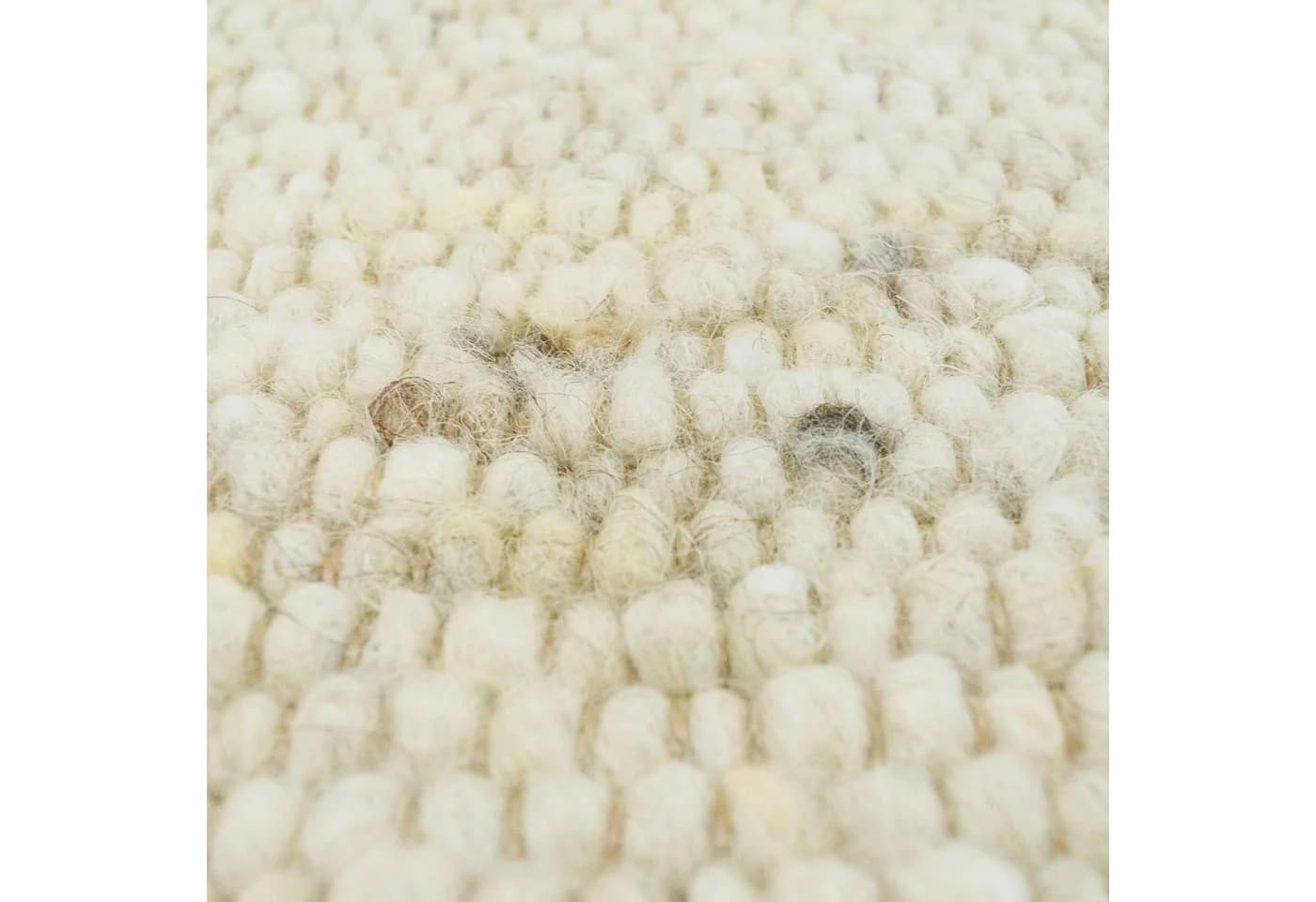 TaCa Home Wollteppich Handweb Beige Meliert Flauschig