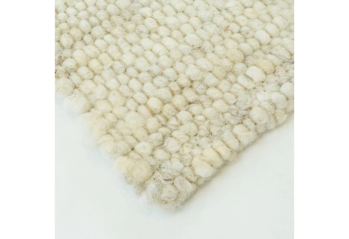 TaCa Home Wollteppich Handweb Beige Meliert Flauschig - Bild 4