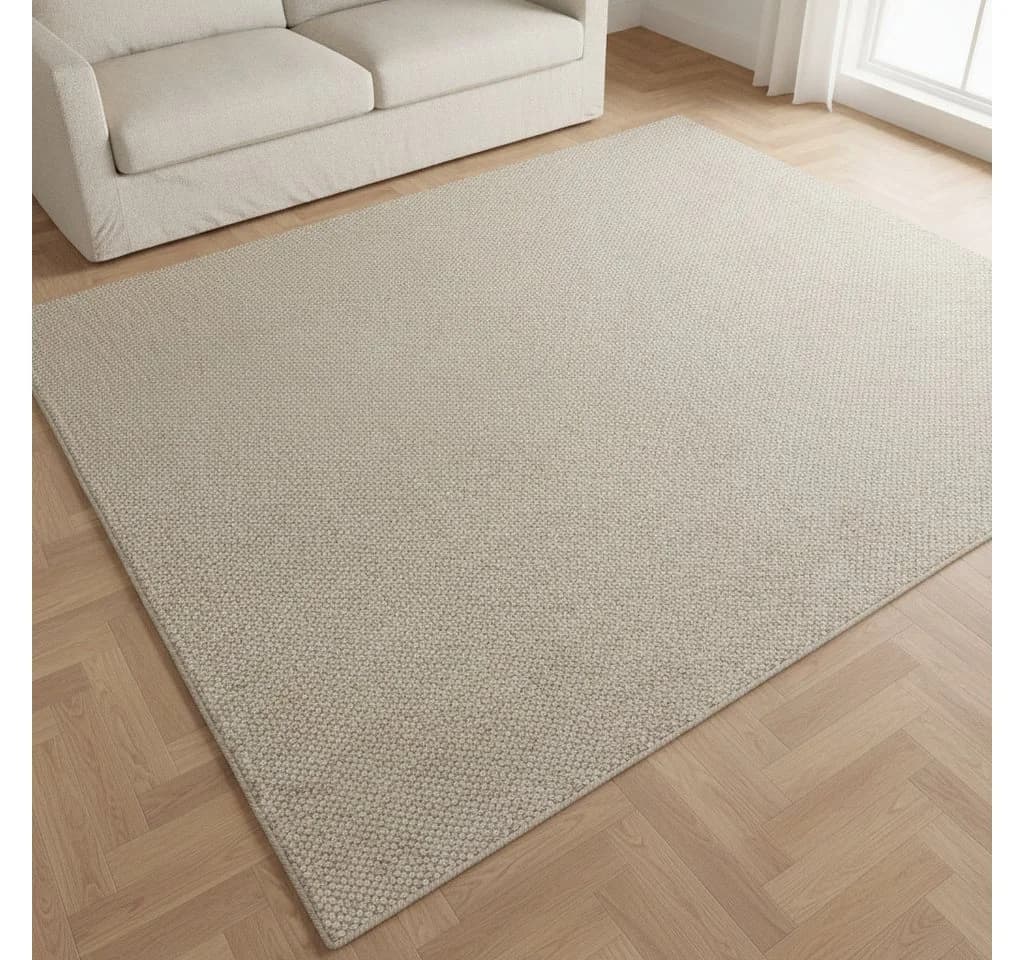 TaCa Home Wollteppich Handgewebt Beidseitig Beige - Bild 2