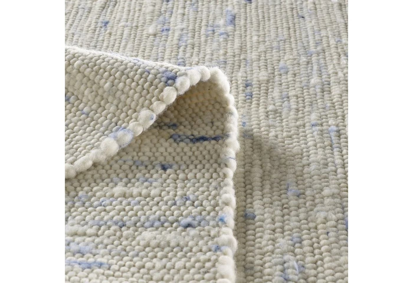 TaCa Home Wollteppich Handweb Woll-Teppich Neuseeland Blau Meliert - Bild 4