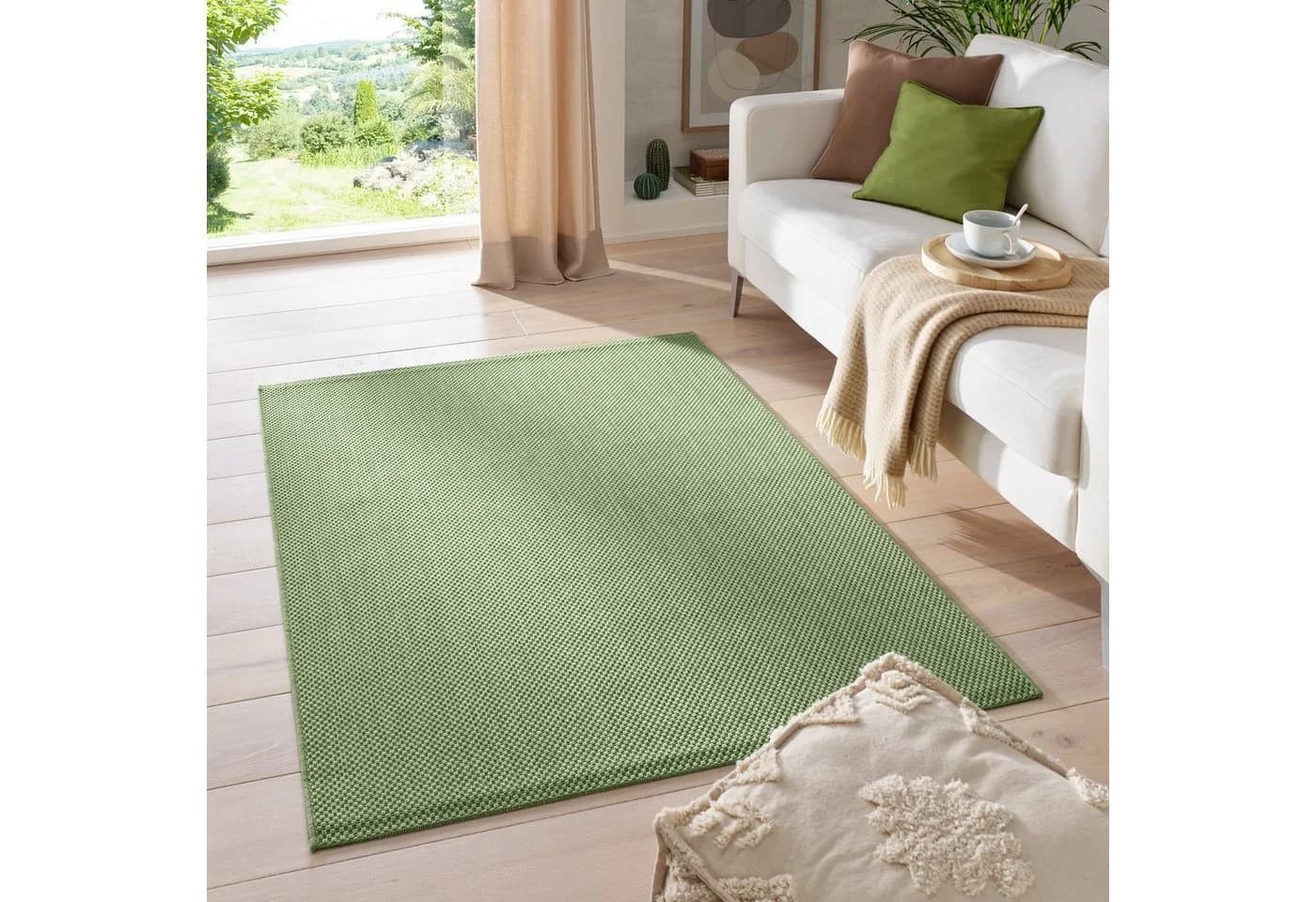 TaCa Home Teppich Outdoor & Indoor, 120x160cm, Grün
