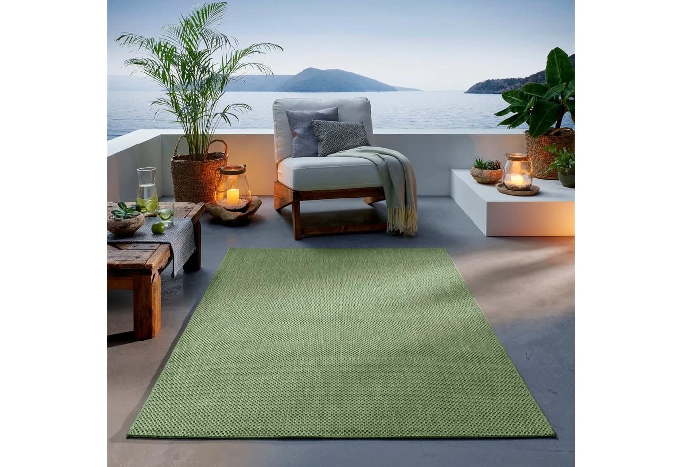 TaCa Home Teppich Outdoor & Indoor, 120x160cm, Grün - Bild 2