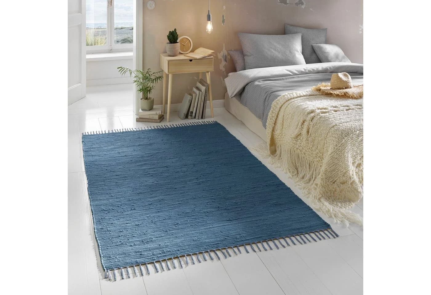 TaCa Home Flickenteppich Blau Handgewebt - Bild 2