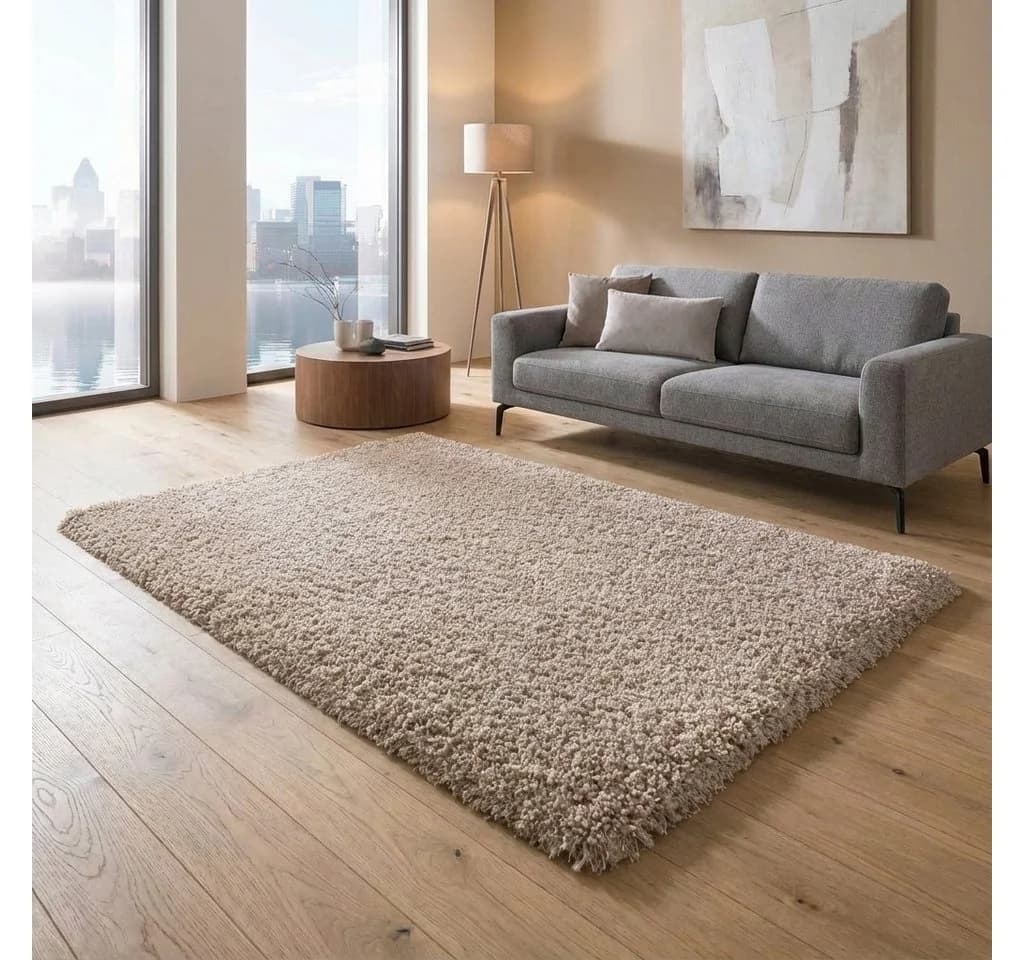 TaCa Home Langflor-Teppich Shaggy Teppich Langflor 60 mm Beige - Bild 2