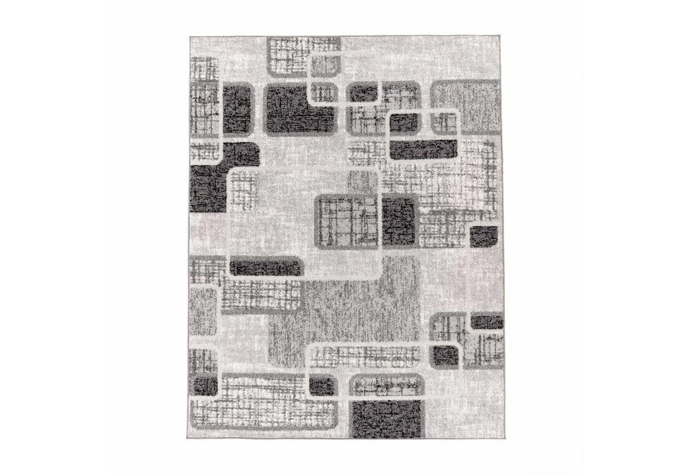TaCa Home Teppich Modern Retro Grau 80x150 cm