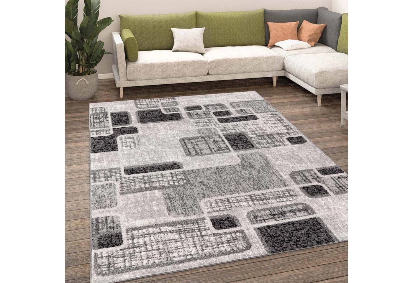TaCa Home Teppich Modern Retro Grau 80x150 cm - Bild 2
