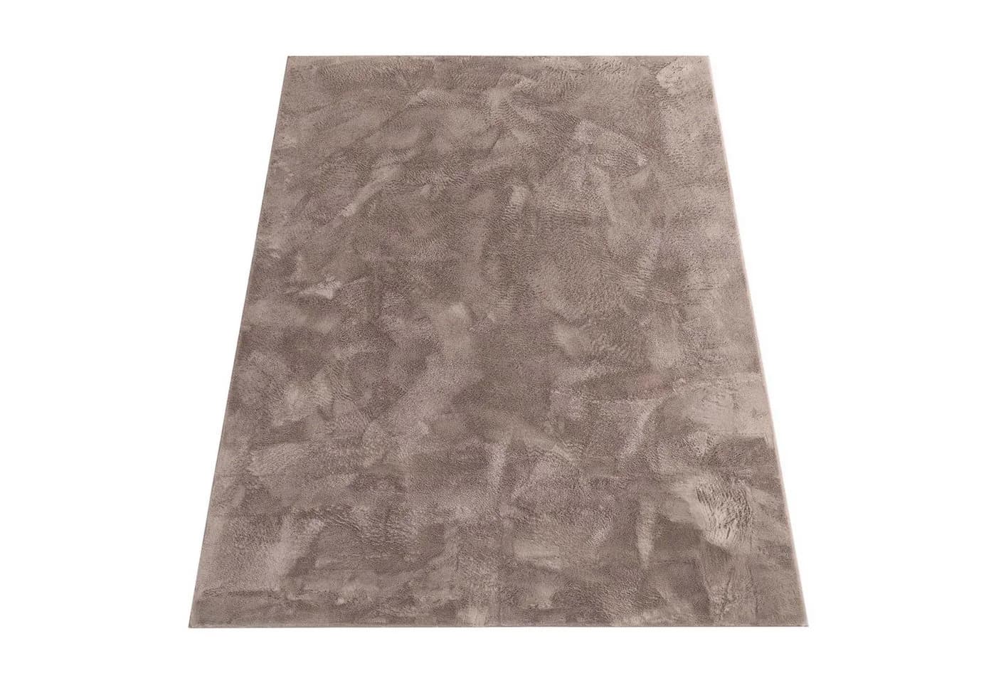 TaCa Home Teppich Taupe Kunsthasenfell Imitat Modern - Bild 4