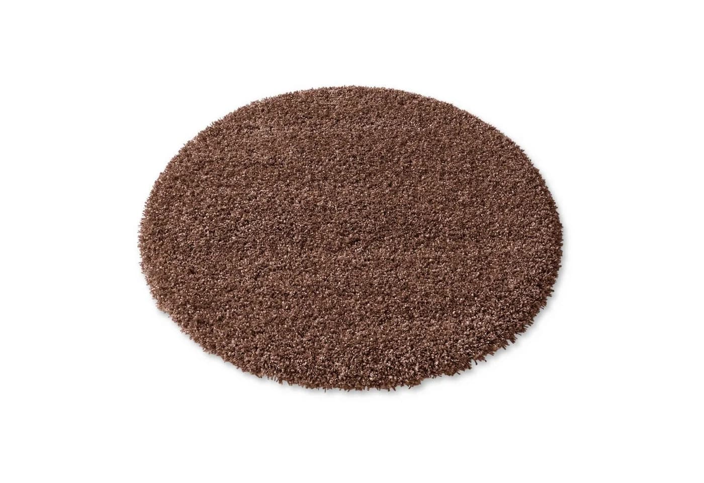 TaCa Home Shaggy Teppich Rostbraun Rund 120 cm