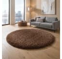 TaCa Home Shaggy Teppich Rostbraun Rund 120 cm Bild 2