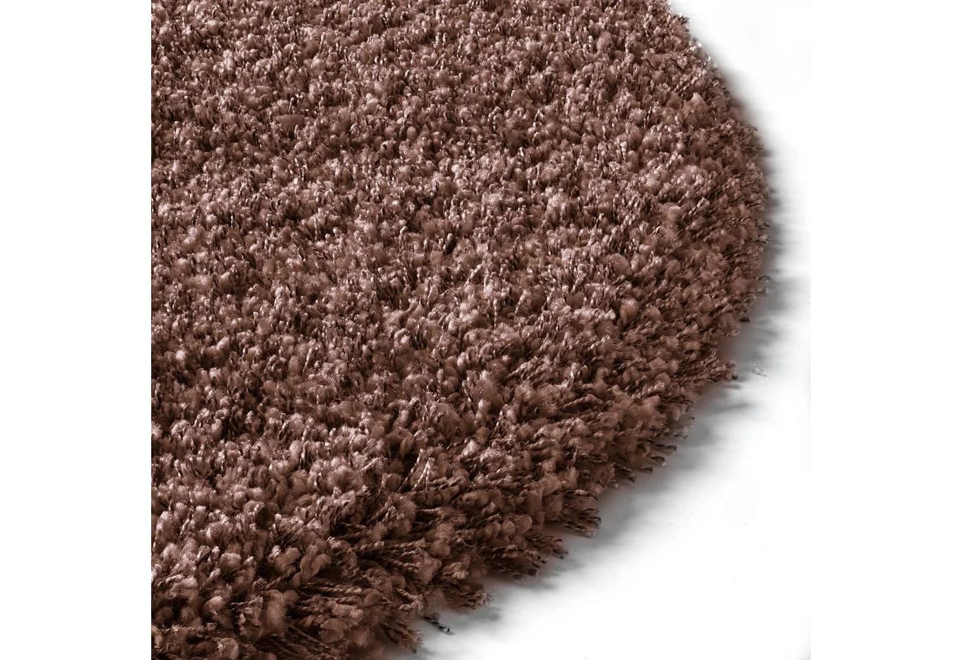 TaCa Home Shaggy Teppich Rostbraun Rund 120 cm - Bild 4