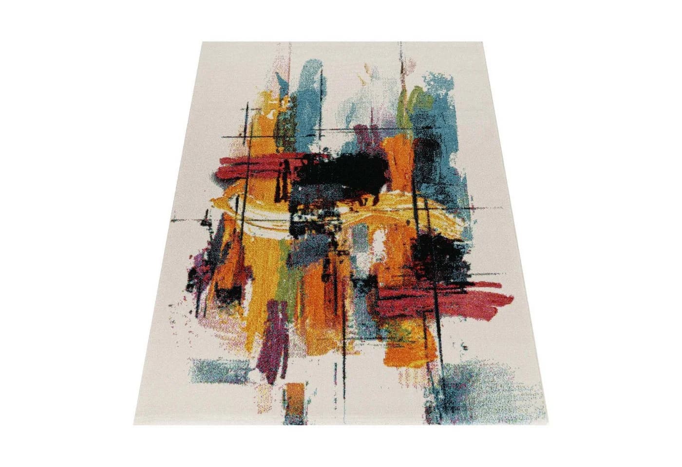 TaCa Home Kurzflor-Frisee-Teppich Bunt Modern - Bild 4