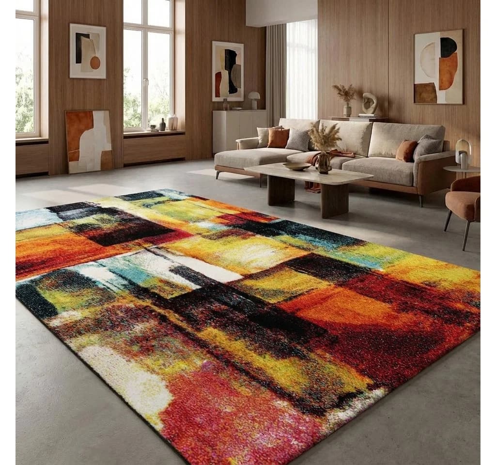 TaCa Home Teppich Kurzflor-Frisee Bunt Modern - Bild 2