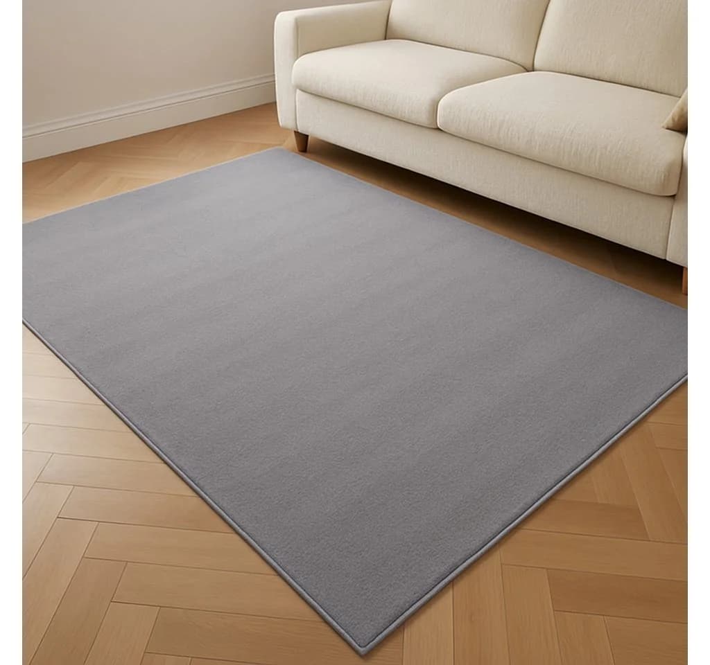 TaCa Home Kurzflor-Teppich Uni Grau 280x380 cm - Bild 2