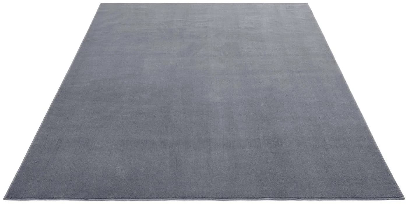 TaCa Home Kurzflor-Teppich Uni Rund Anthrazit 160x160 cm - Bild 3