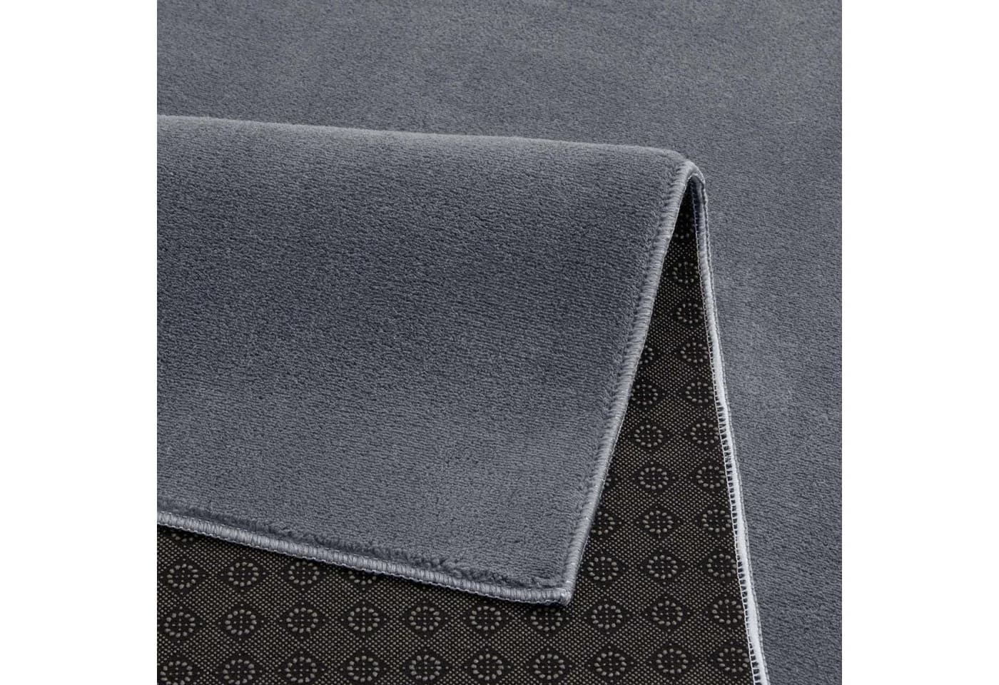 TaCa Home Kurzflor-Teppich Uni Rund Anthrazit 160x160 cm - Bild 4
