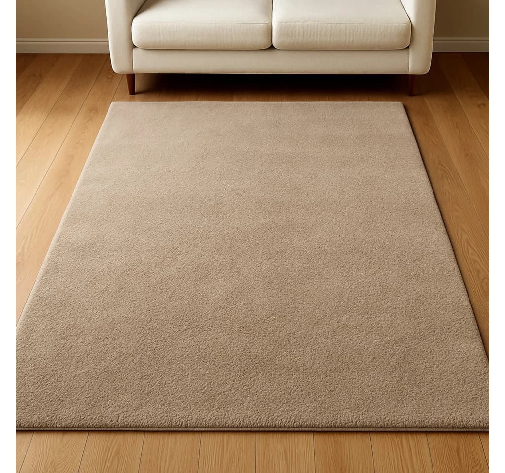 TaCa Home Kurzflor-Teppich Uni Taupe Polyester - Bild 2