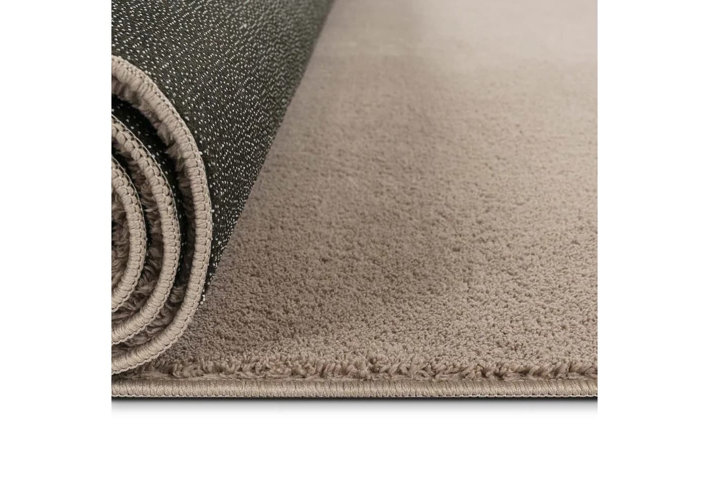 TaCa Home Kurzflor-Teppich Uni Taupe Polyester - Bild 5