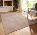 TaCa Home Kurzflor Teppich Beige Hasenfell Optik Bild 2