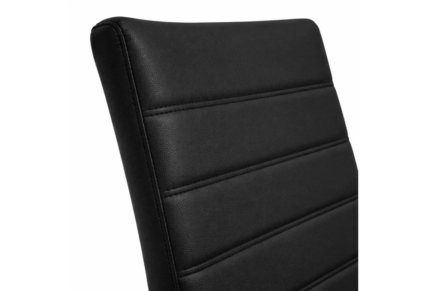 HAGO Esszimmerstuhl 2er Set Schwarz Freischwinger PU-Kunstleder - Bild 4