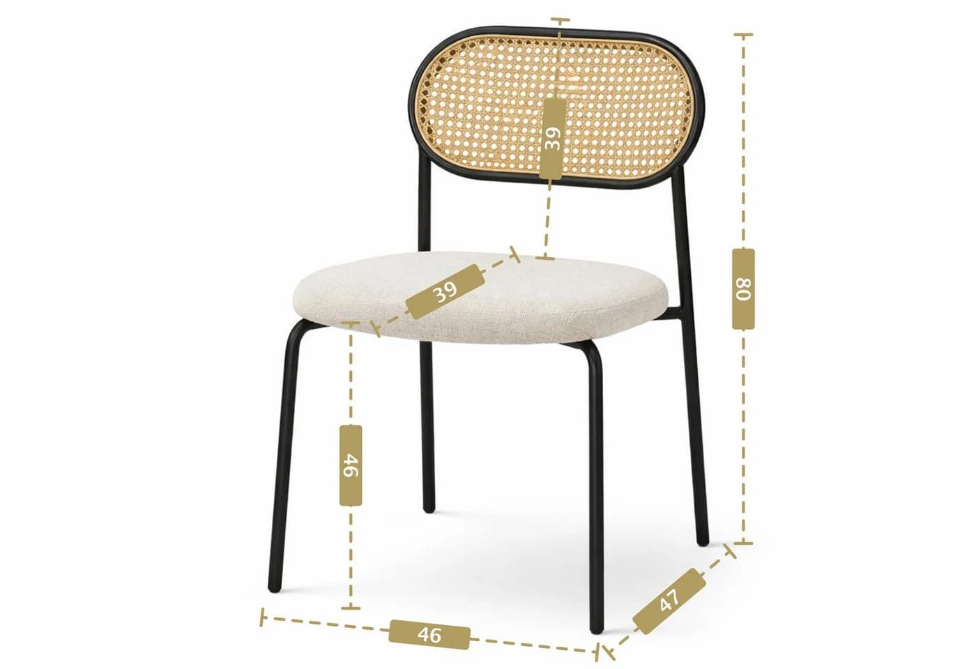 HAGO Esszimmerstuhl 2er Set Beige PE-Rattan Polyester - Bild 4