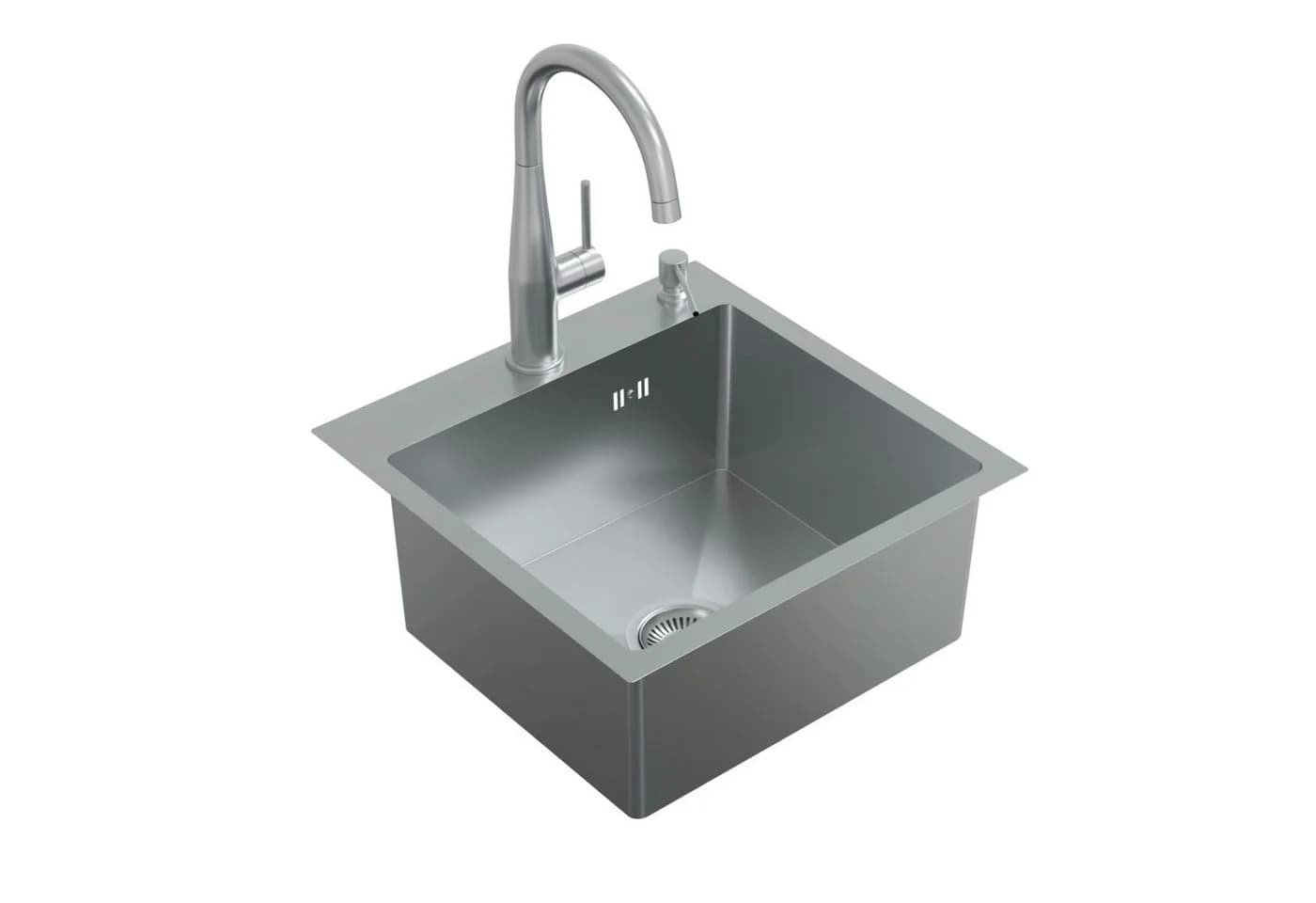 HAGO Edelstahl-Einbauspüle 45x45 cm mit Schallschutz - Bild 3