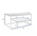 Design Möbel Couchtisch Moderner mit Ablage Stahlgestell Eiche Wotan Bild 3