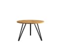 Design Möbel Runder Couchtisch Modern Beige Metallgestell Bild 3