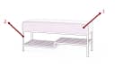 LOFT DESIGN Sitzbank Gepolstert mit Ablage Industrial Stil Bild 4