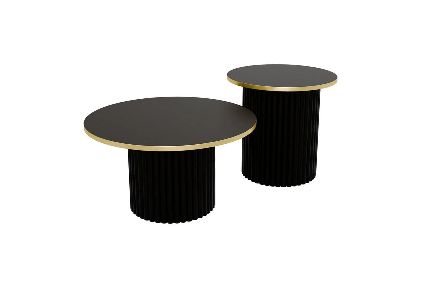 Design Möbel Couchtisch LOMELO 2in1 Schwarz/Weiß - Bild 3
