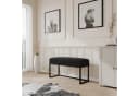 Design Möbel Gepolsterte Sitzbank mit Metallgestell Schwarz Modern Bild 2