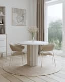Design Möbel Esstisch LOOP Rundtisch 100 cm Weiß Bild 2