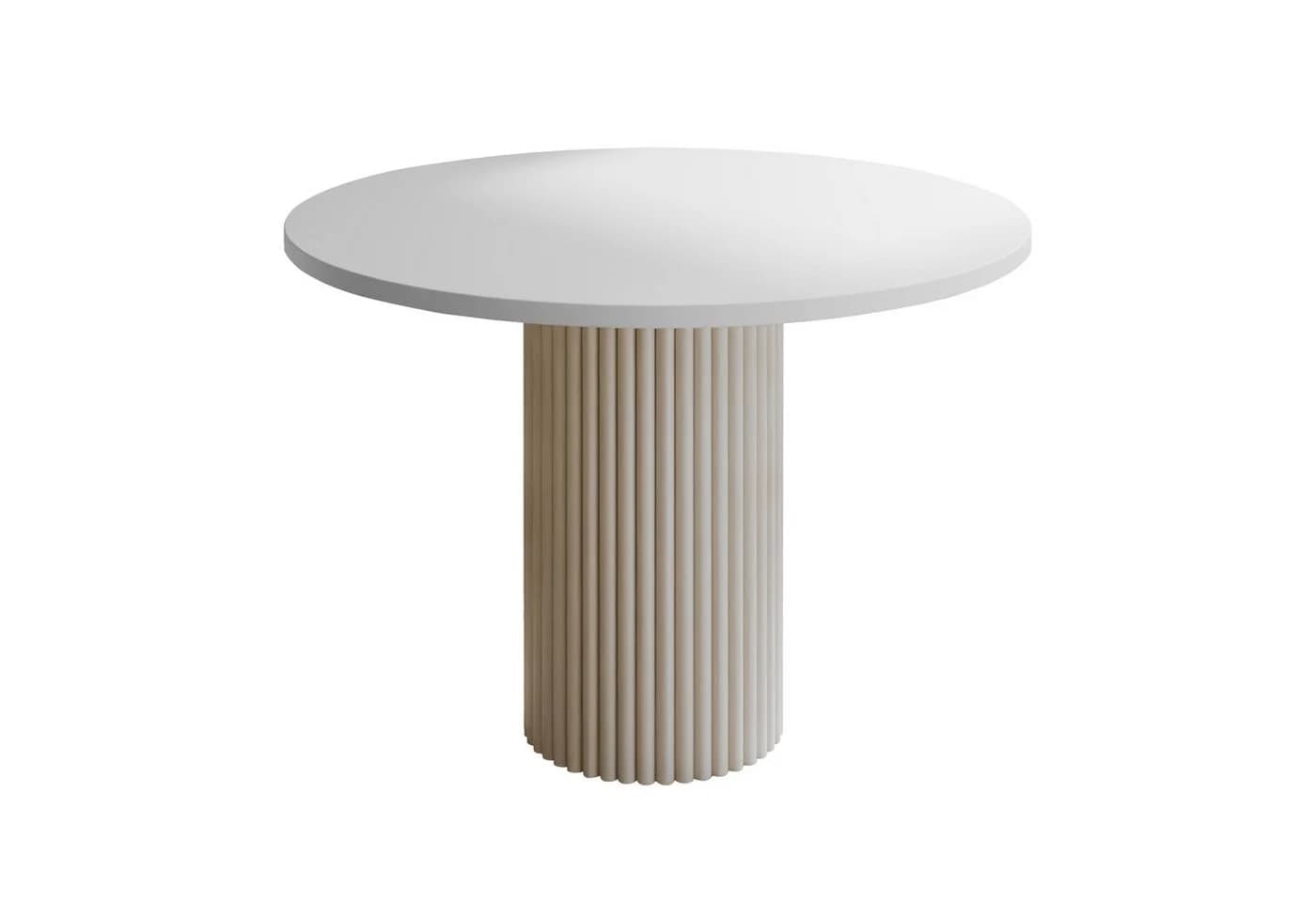 Design Möbel Esstisch LOOP Rundtisch 100 cm Weiß - Bild 3