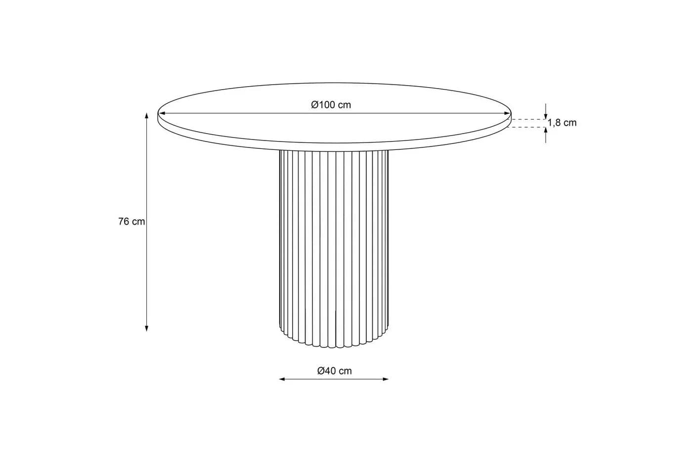 Design Möbel Esstisch LOOP Rundtisch 100 cm Gelb - Bild 4