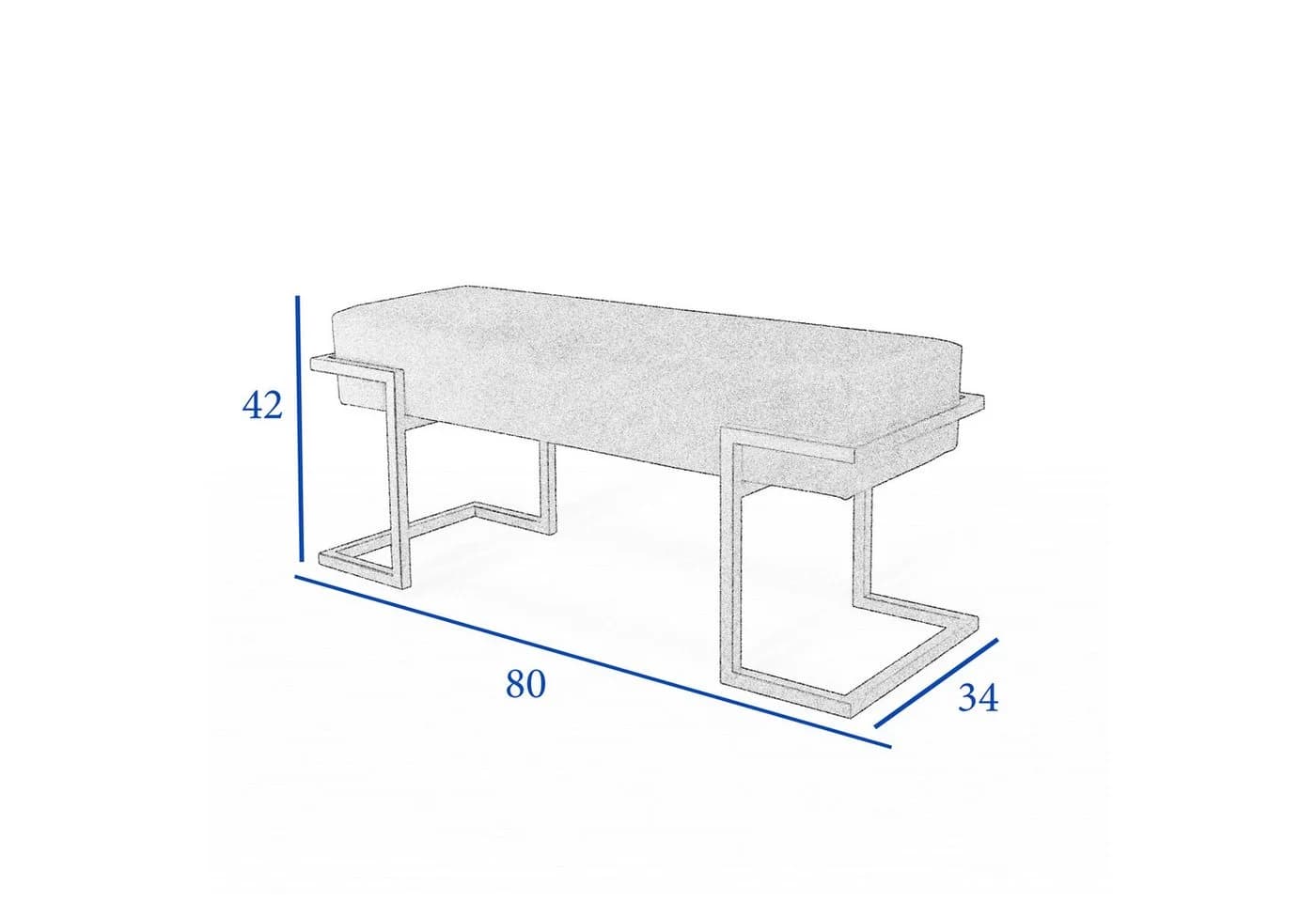 Design Möbel Sitzbank CELINE Gepolsterte Stahlbank mit Buchenholzverstärkung - Bild 3