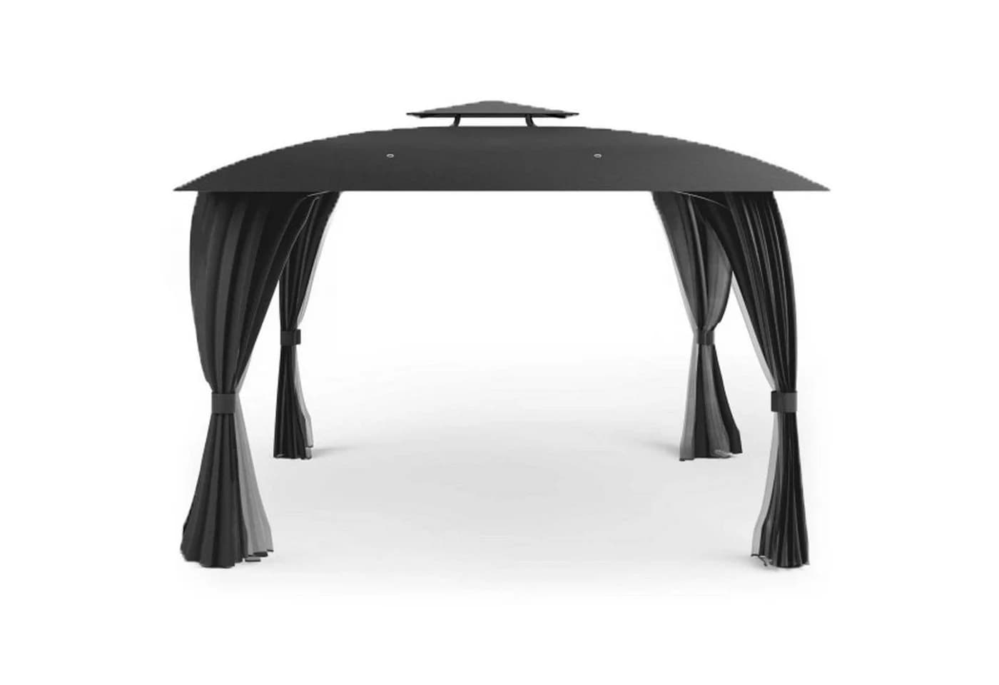 osoltus Garten Pavillon Amrum 3,3x3,3m Anthrazit mit Seitenwand & Insektenschutz - Bild 2